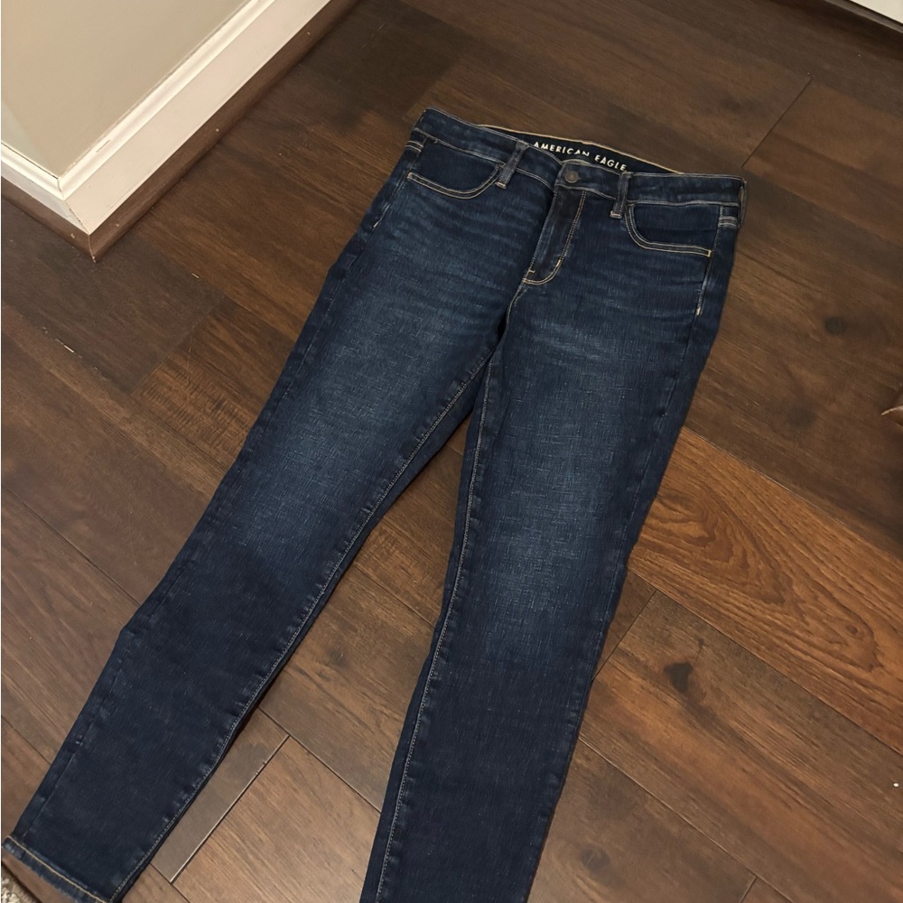 American Eagle Outfitters Women's Dark Blue Skinny Jeans